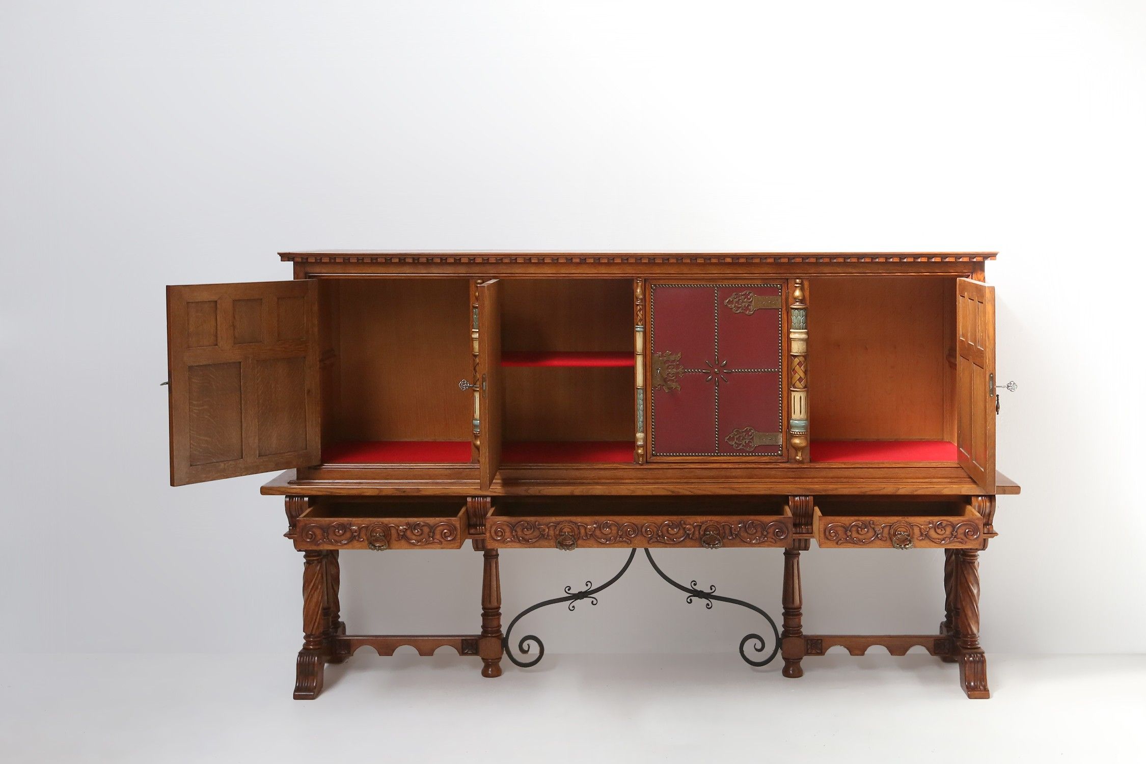 20th century baroque style carved sideboard, Spain thumbnail